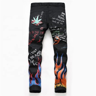 Graffiti Pants For Men - Hip Hop Pants - BLACK #4