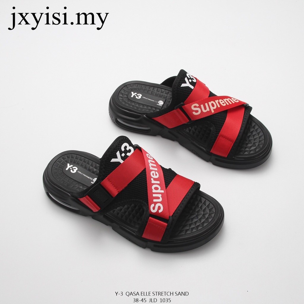 Selling Adidas Y-3 Supreme Man Black Red Sandals Fashion Summer