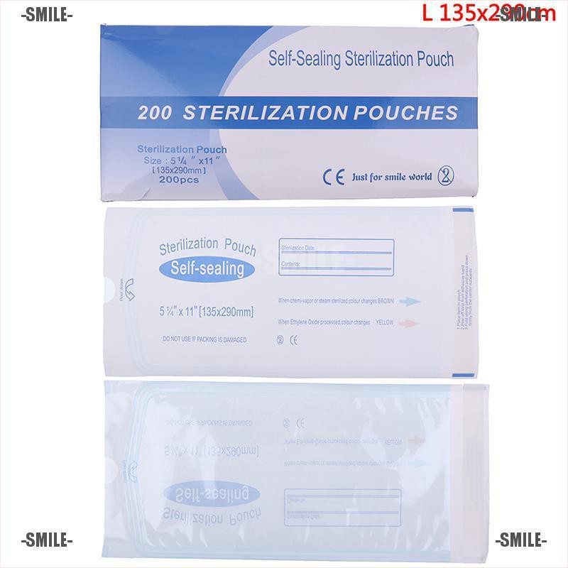 Smile 200pcs/box Disposable Self-Sealing Sterilization Pouches Bags