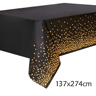 Black Gold Polka Dot Party Decorative Tableware Set Paper Plates Disposable Includes Cup Spoon Birthday Party Suppliers #8