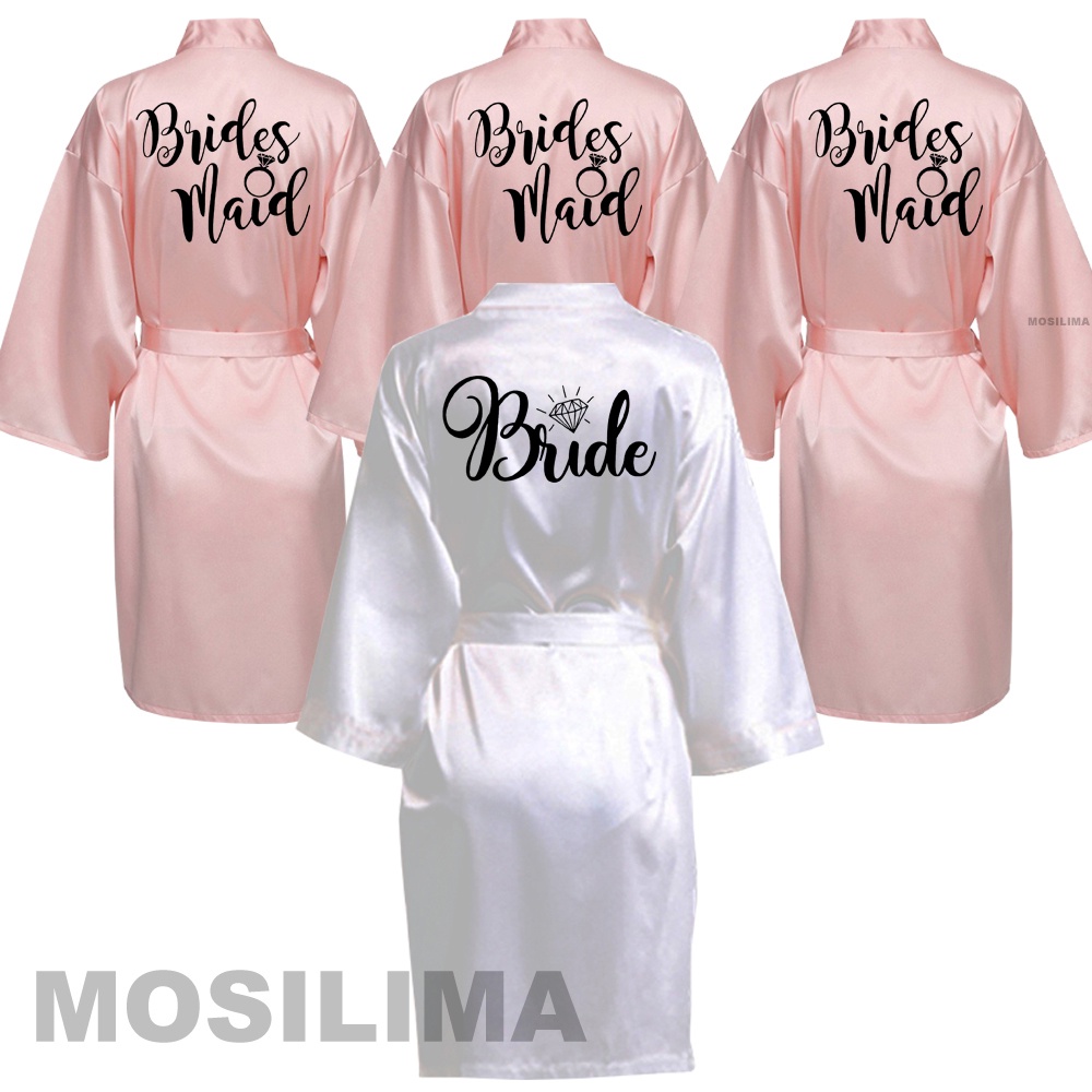 Women's Summer Kimono Robe – Short Satin Pajama Set With Floral Print, V-Neck, Silky Soft Bridal Or Loungewear