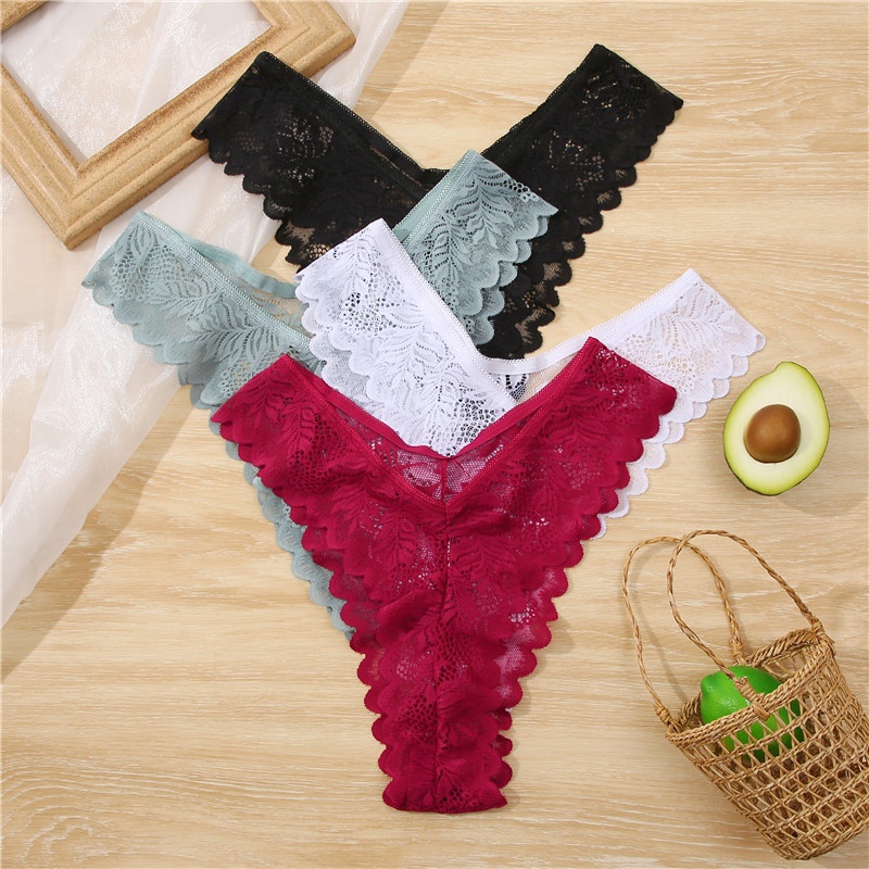 Take Talk Sexy LowRise Lace Panties Women Floral Brazilian Underwear S