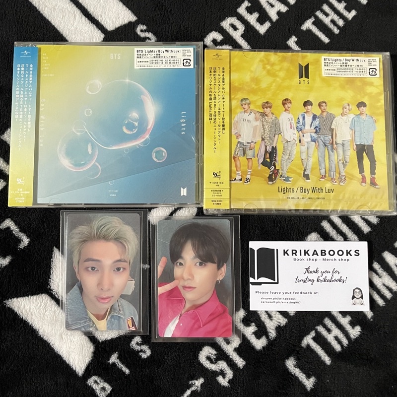 BTS LIGHTS BOY WITH LUV OFFICIAL CD TYPE A & REGULAR WITH RM AND ...