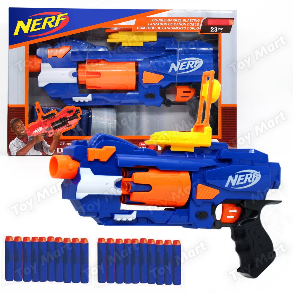 NERF NStrike Mega DoubleBreach Blaster w/ 20 Soft Bullets Automatic Battery Operated Toy