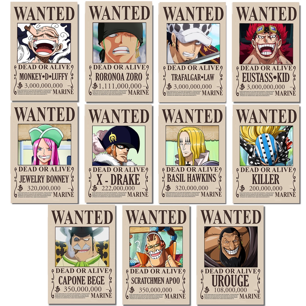 High Quality Print Worst Generation One Piece Wanted Poster (Waterproof ...