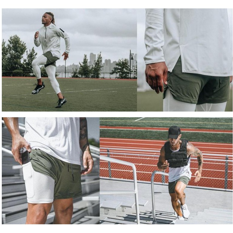 2 in 1 mens workout shorts