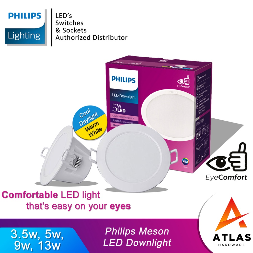 Philips LED Downlight Meson Cool Daylight or Warm White Shopee
