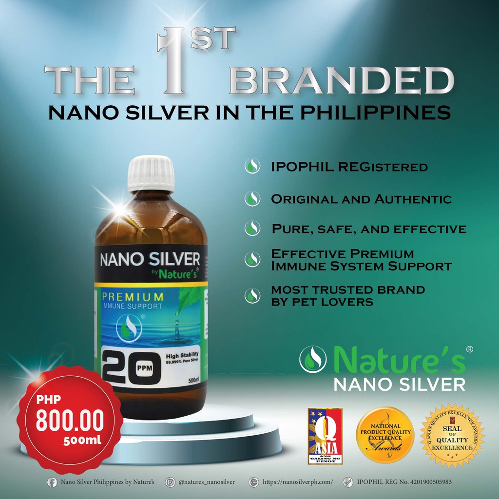 NANO SILVER by NATURE'S 500ml ORIGINAL. THE ONLY BRANDED NANOSILVER ...