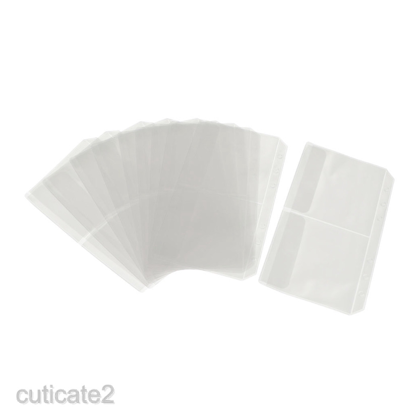 [CUTICATE2] 10x A5 A6 PVC Pocket Sheet Card Binder Page Sleeves Plastic Notebook Storage