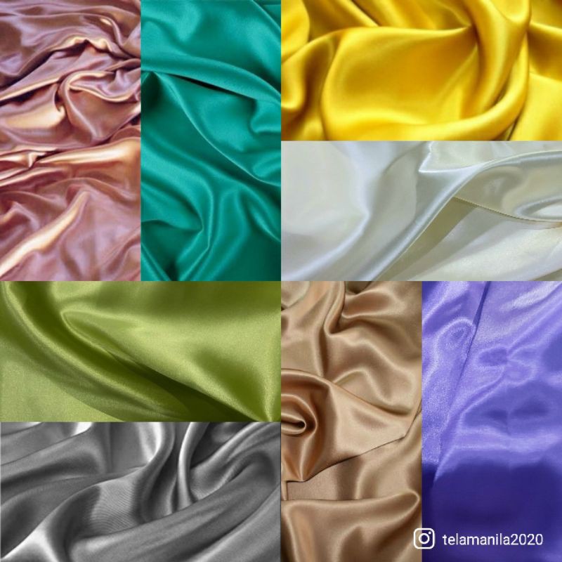 PREMIUM Light Satin Silk Per Yard Fabric Cloth Shopee Philippines