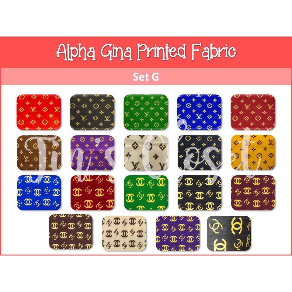 Printed Alpha Geena Gina Pongee Fabric Tela Textile Set G