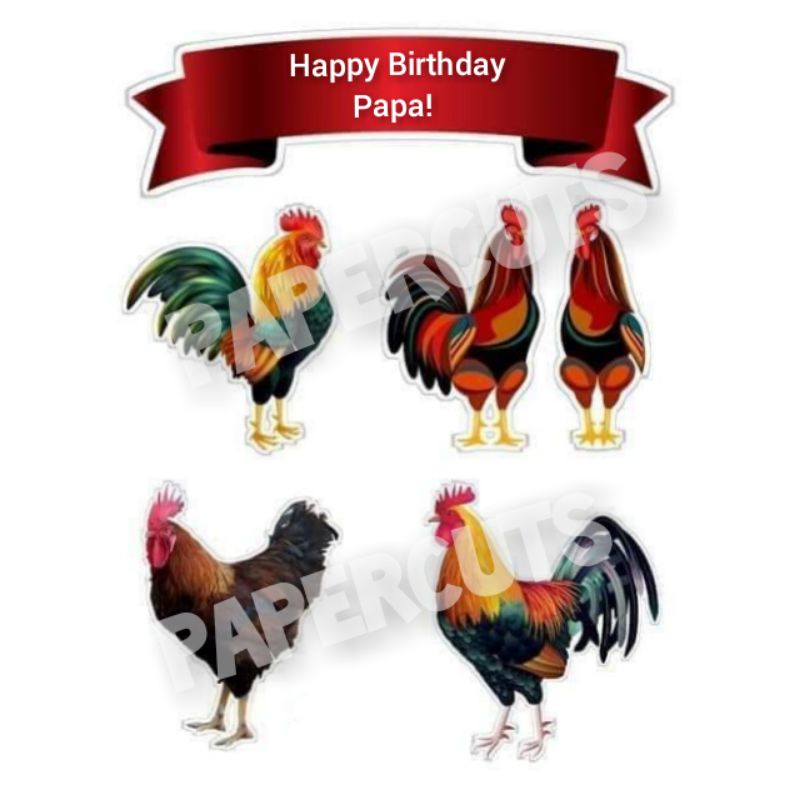 Sabong Printed Cake Topper Personalized Set Sabong Rooster Cake Cupcake Topper Set Shopee Philippines