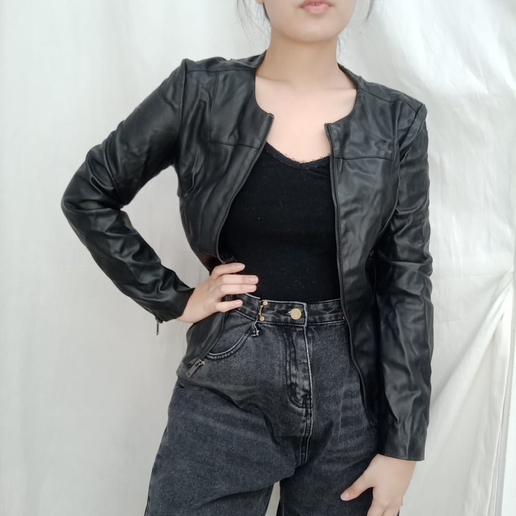 zara online leather jacket