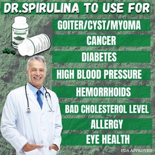 Dr.Spirulina w/ Probiotics for Goiter/Myoma/Cyst/Almoranas/Diabetes/Highblood/Bad Cholesterol 500mg