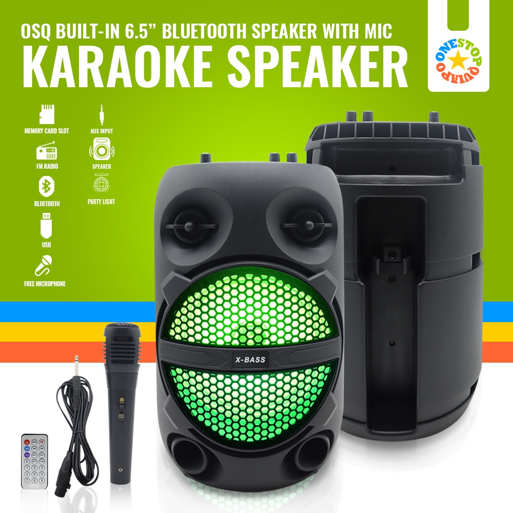 OSQ KUKU K63-K65-K68 LED Stylish Portable Bluetooth Karaoke Speaker with  FREE Microphone | Shopee Philippines