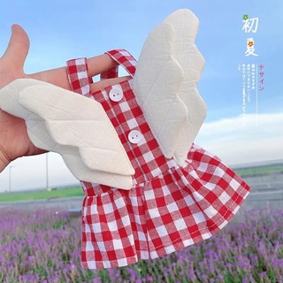 Small Wing Checked Skirt Summer Thin Teddy Pet Dog Pomeranian Poodle Schnauzer Bichon Clothes Dogs #4
