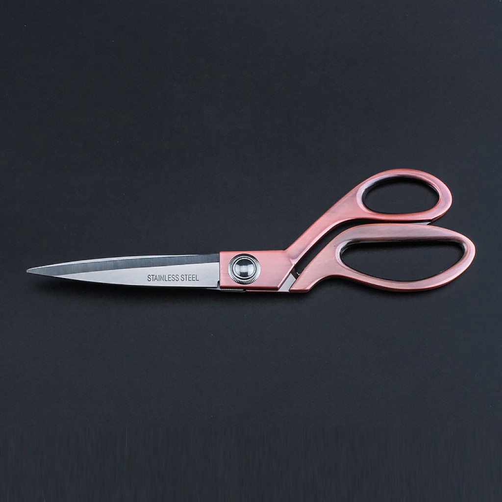 Gold Plated Tailor Scissor Sewing Cut Dressmaking Shear Pinking Leather Fabric Textile Denim