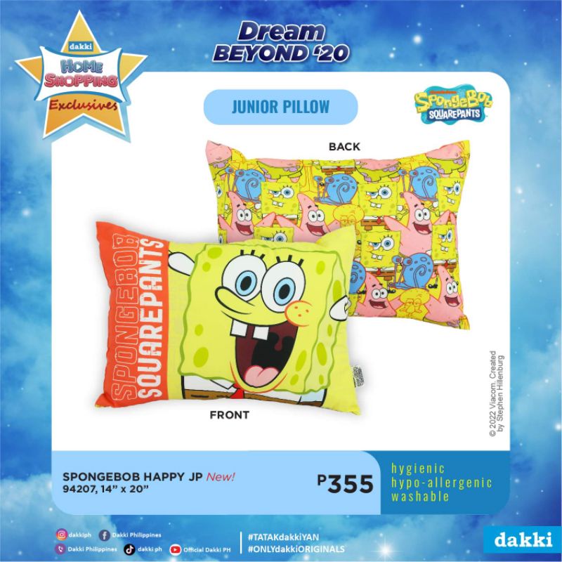 Dakki Spongebob Happy Junior Pillow Shopee Philippines