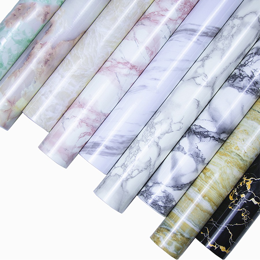 60X100cm Waterproof Selfadhesive marble Wallpaper kitchen PVC sticker
