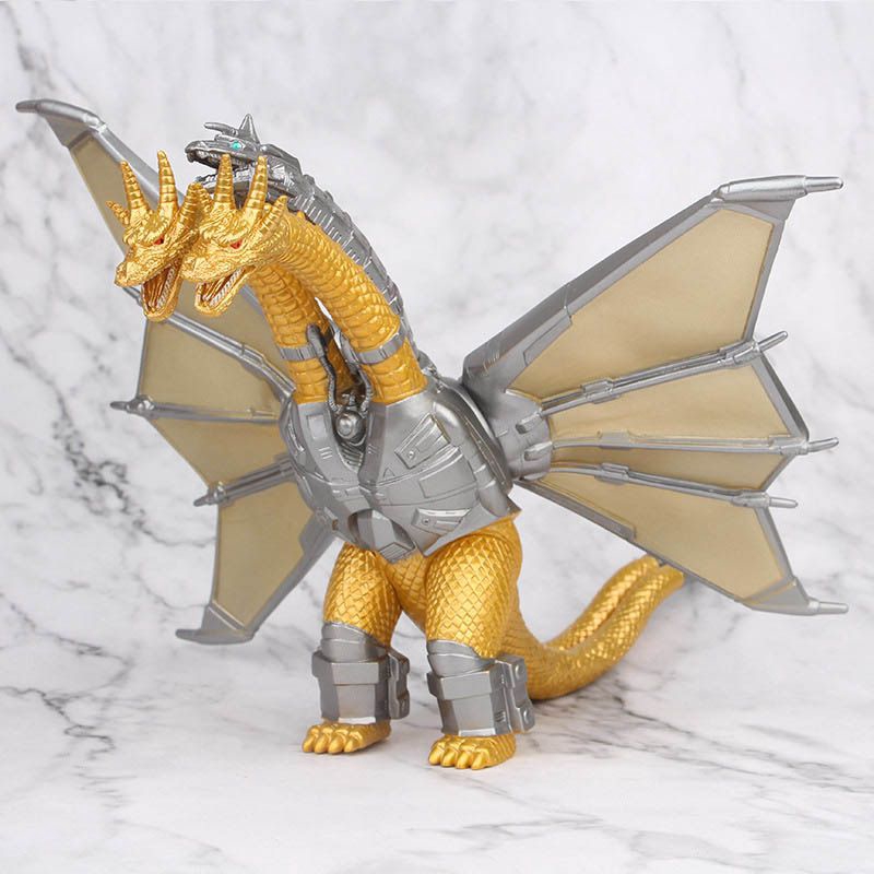 Hot Sale 20cm Godzilla Monster 3 Head Dragon Mecha King Ghidorah Gidora Figure Kids Gift Toy Shopee Philippines - small mecha king ghidorah roblox