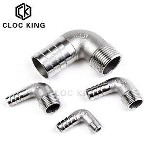 Size: 20mm; Thread Specification: 1 8mm 10mm 12mm 14mm 15mm 16mm 20mm 25mm 32mm Hose Barb x 1/4 3/8 1/2 3/4 1 BSP Male 304 Stainless Steel Elbow Pipe Fitting 