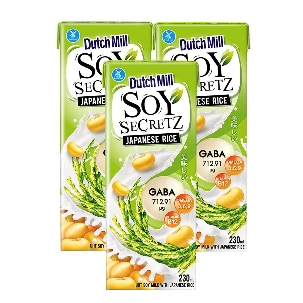 Dutch Mill Soy Secretz Soy Milk Japanese Rice 230ml x 3 Shopee