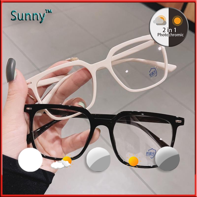 Photochromic Anti Radiation Eye Glasses For Women Men Replaceable Lens Eyeglasses Frames Sun
