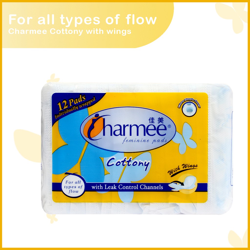 Charmee Sanitary Napkin for All Types of Flow w/ wings 12's Shopee