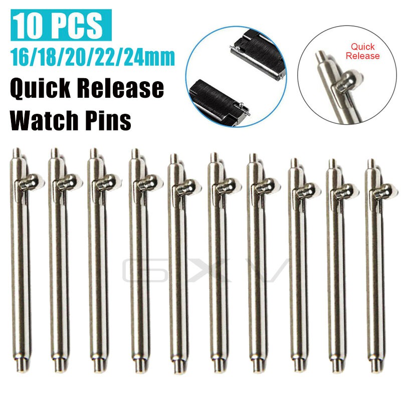 10pcs Quick Release Watch Strap Spring Bars Watchband Pins 1.8mm/1.5mm