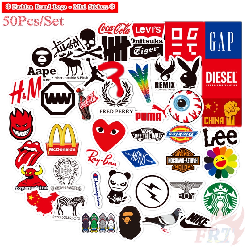Fashion Brand Logo Special Mini Mixed Stickers 50pcs Set Diy Luggage Laptop Skateboard Decals Doodle Stickers Shopee Philippines