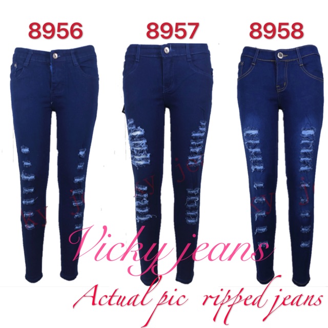 royal blue ripped jeans