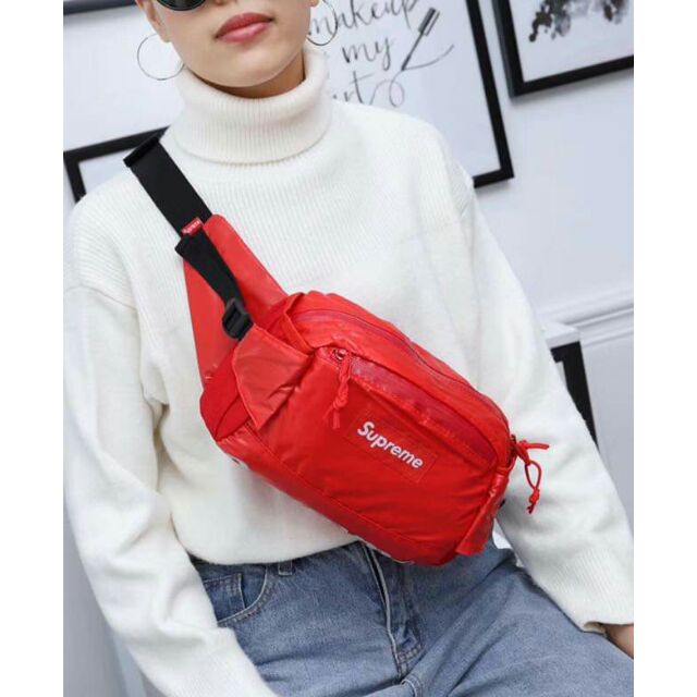 red supreme side bag