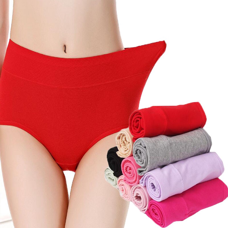 M 3xl Cotton Ladies Mid Rise Panties Women Mid Waist Soft Underwear Big Plus Size Shopee