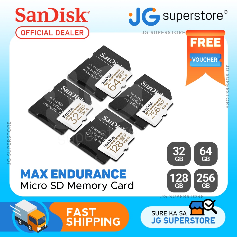 SanDisk MAX ENDURANCE microSD Card with Adapter (64GB, 128GB, 256GB