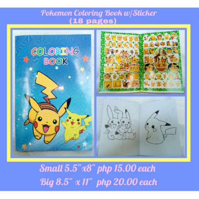 Pokemon Coloring Book With Sticker Big Shopee Philippines