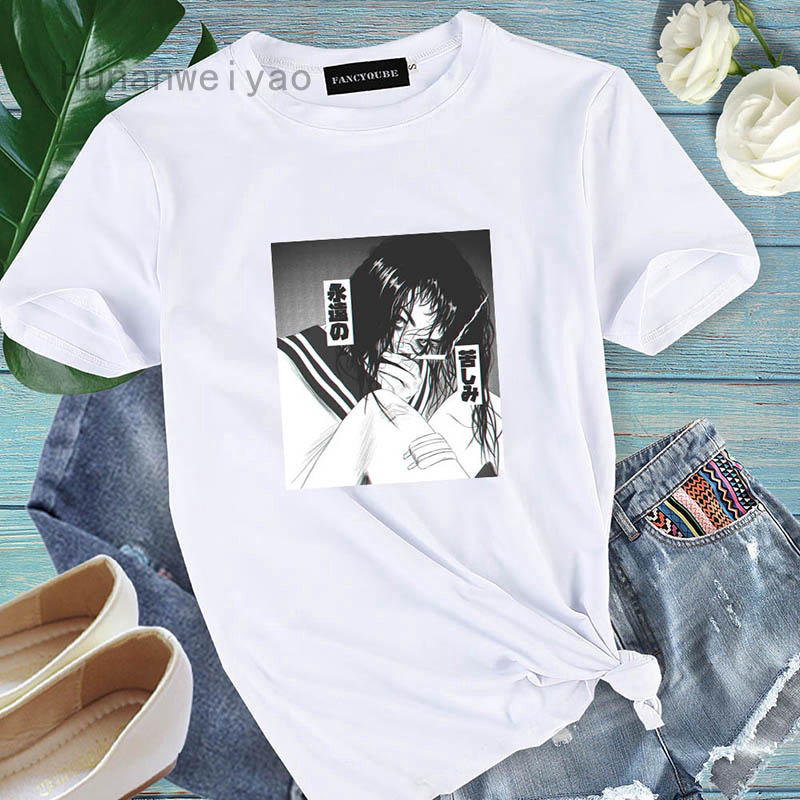 Hunanweiyao Ongbotrade G Anime Tomie Junji Ito Tee Women Horror Manga Printed Tops Female Anime Guro Japan Jap O Neck Tshir Shopee Philippines