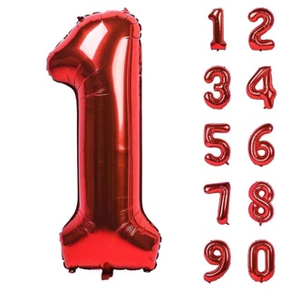 AGAR.SHOP RED 32 INCH Number Foil Balloon Giant Number Red Birthday Balloon Party Decoration Wedding #9