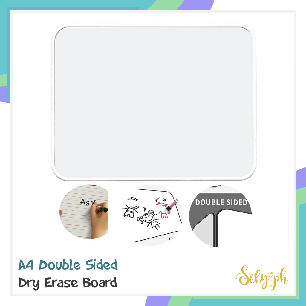 SOBY PH Whiteboard Dry Erase Board A4 Size Double Sided Portable