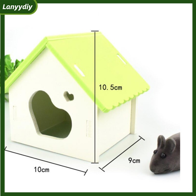 gd Trendy Hamster Wooden Nest Sleeping  House Home Luxury Cage Pet Diy Hideout Hut Toy Sports Climbing Frame Small #8