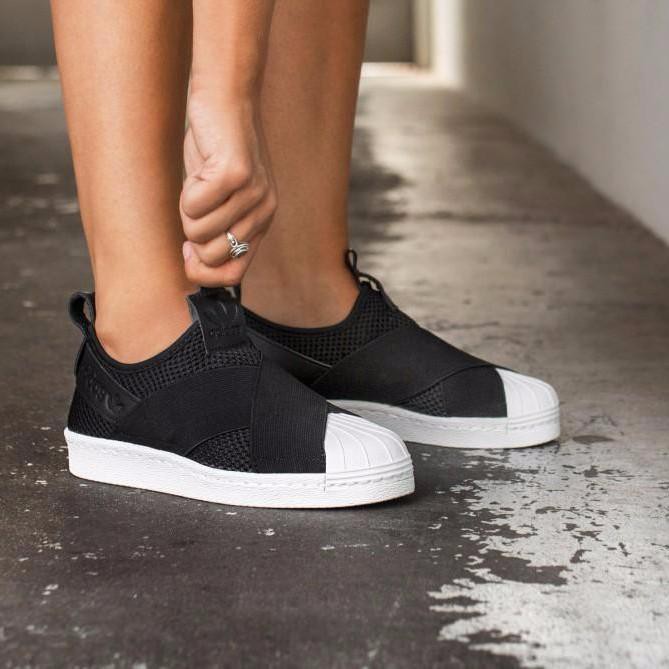 لب adidas superstar slip on black 