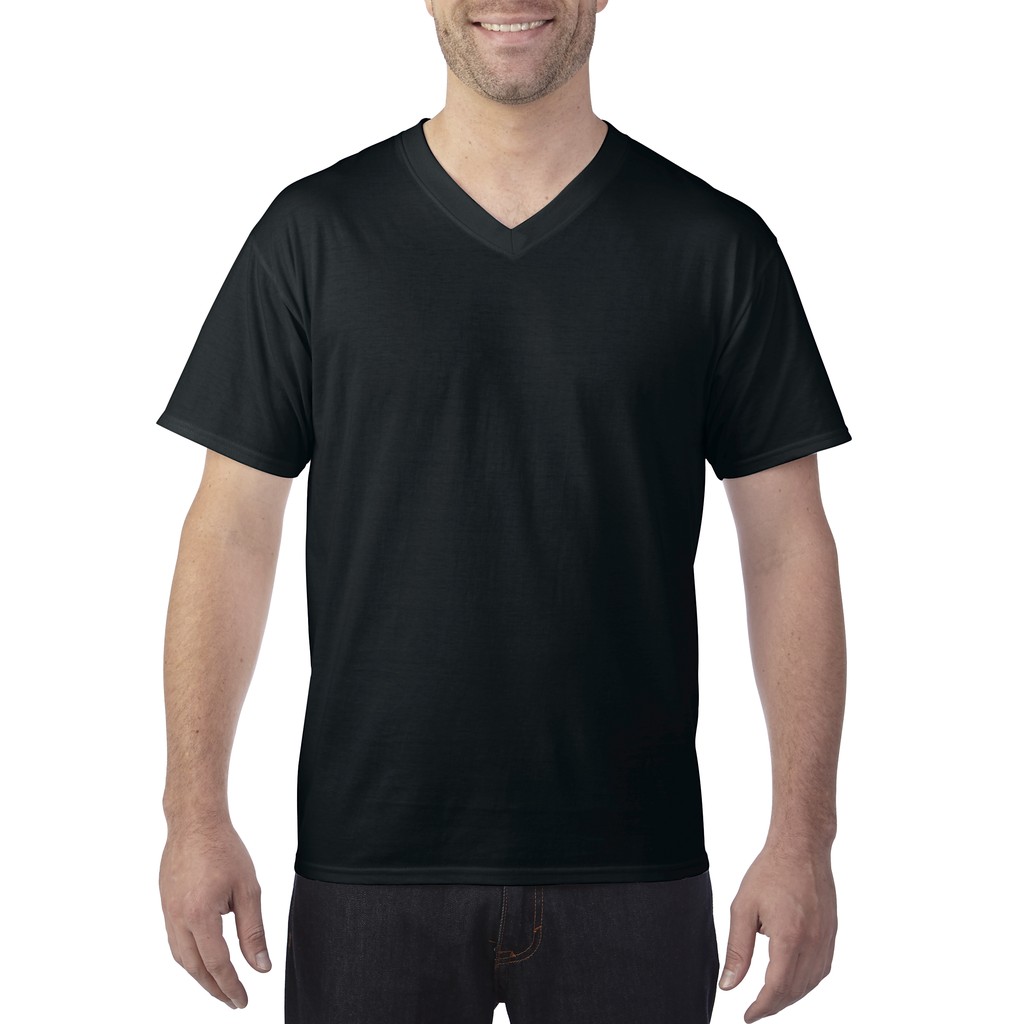 Gildan Softstyle Adult V-Neck T-Shirt (Black) | Shopee Philippines
