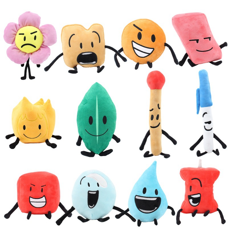 Battle For Dream Island Plush Bfdi Plushies Leafy Flower Bubble Teardrop Firey Cube Matches Pen 6996