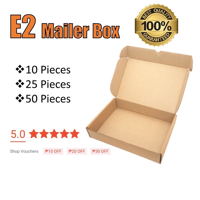 10-50pcs E2 Mailer Box (LWH: 20x14x4cm) Corrugated Packaging Paper ...