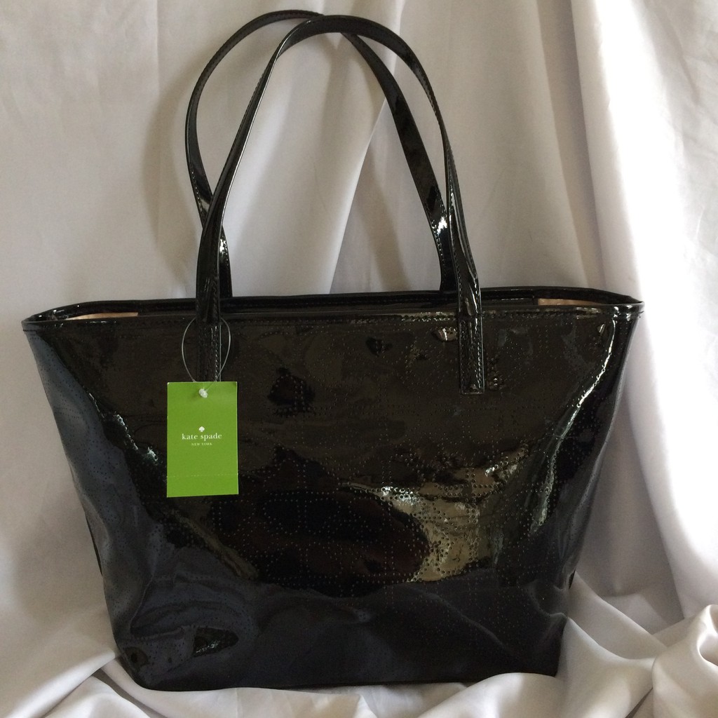AUTHENTIC Kate Spade Ladies Heart Pattern Black Patent Small Harmony Metro  Tote | Shopee Philippines