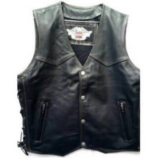 PRIA Harley davidson Men's semi Leather Vest #4