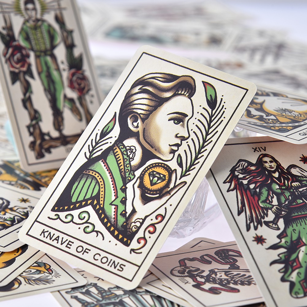 Tattoo Tarot Card Deck English 78 Cards PDF Manual 78 Tarot Cards 