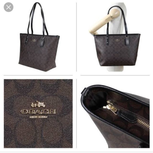 zip tote coach