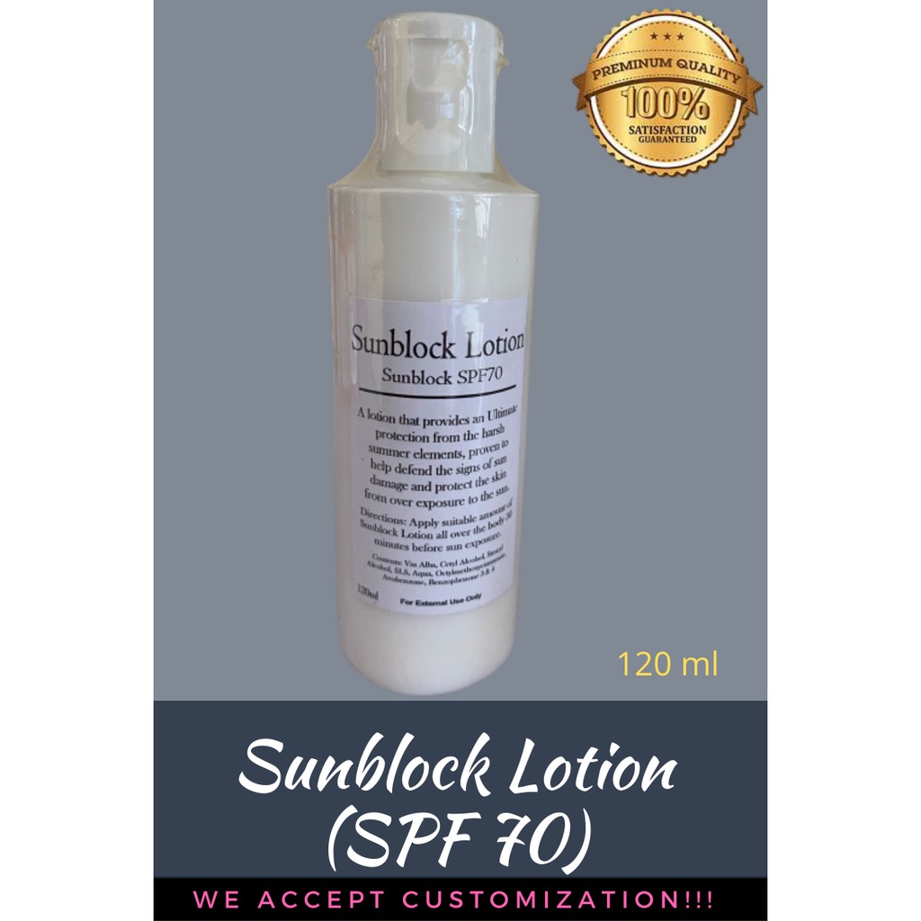 Sunblock Lotion with SPF 70 Shopee Philippines