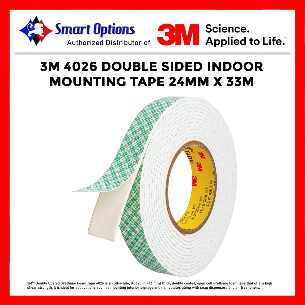 3m 4026 Double Sided Indoor Mounting Tape 24mm X 33m Shopee Philippines