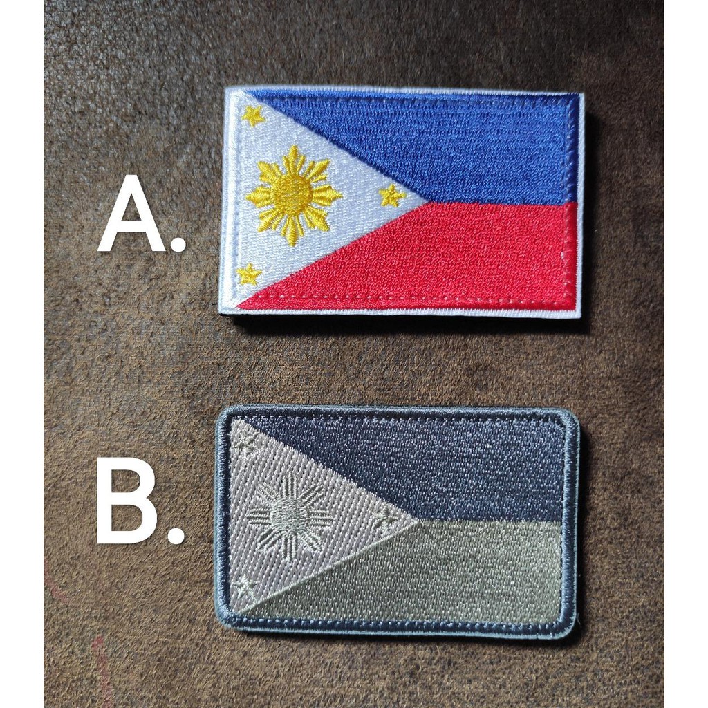 PHILIPPINE FLAG EMBROIDERED VELCRO PATCH - 5x8cm | Shopee Philippines